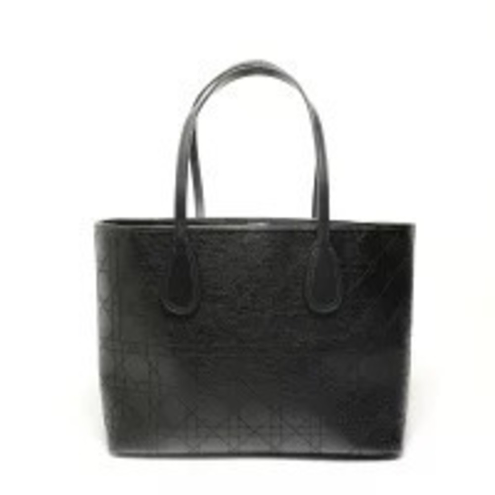Christian Dior Cannage Quilted Tote Bag Black